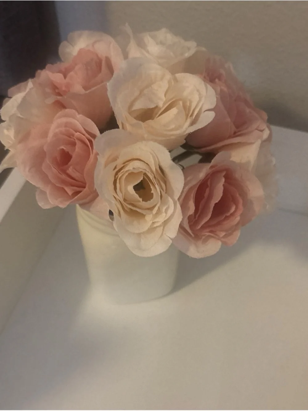 Blush & Cream Artificial Rose Bouquet -